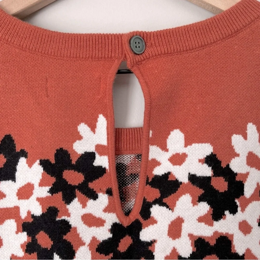 Maeve Orange Floral Crew Neck Sweater - Picture 5 of 6